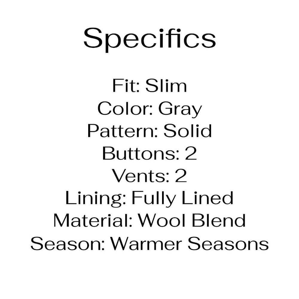 Jos. A. Bank 42L Gray Solid 2-Button Sport Coat Blazer Jacket O914 - Picture 4 of 11